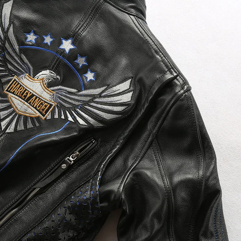 

asian 29224 Read Description ! size super quality men's genuine cow leather coat cowhide leather jacket