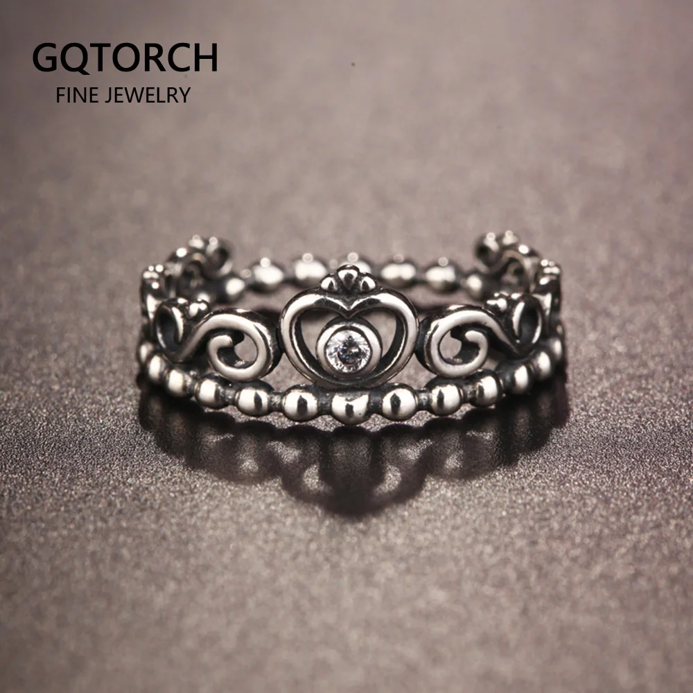 925 серебряные кольца для женщин королева принцессы короны кольцо корона мода
