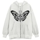 Женские толстовки с капюшоном Y2k Стразы, толстовки большого размера на молнии с капюшоном в виде бабочек, женская уличная куртка в стиле ретро, 2021