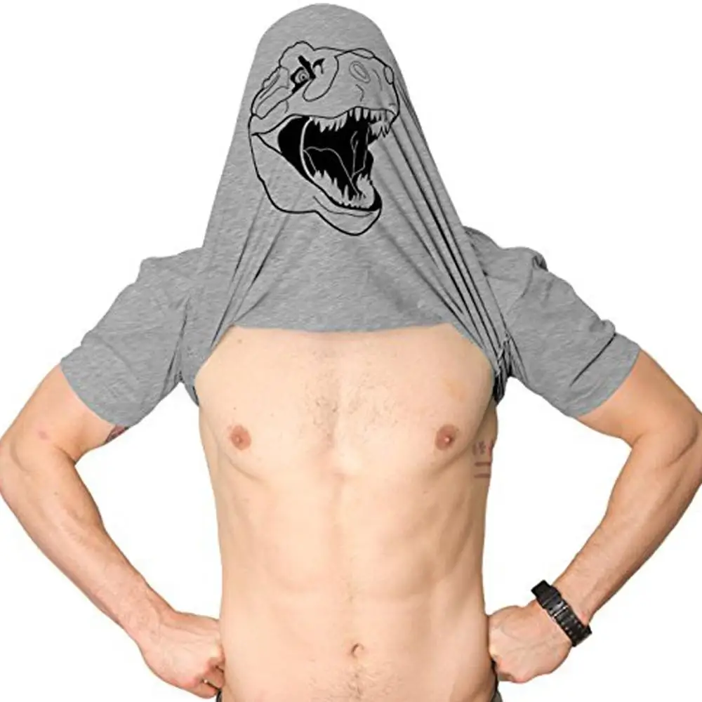 Mens Ask Me About My Trex Cotton T-Shirt Funny Cool Dinosaur Trex Flip Shirt Novelty Graphic Tees Tops Hipster image 2
