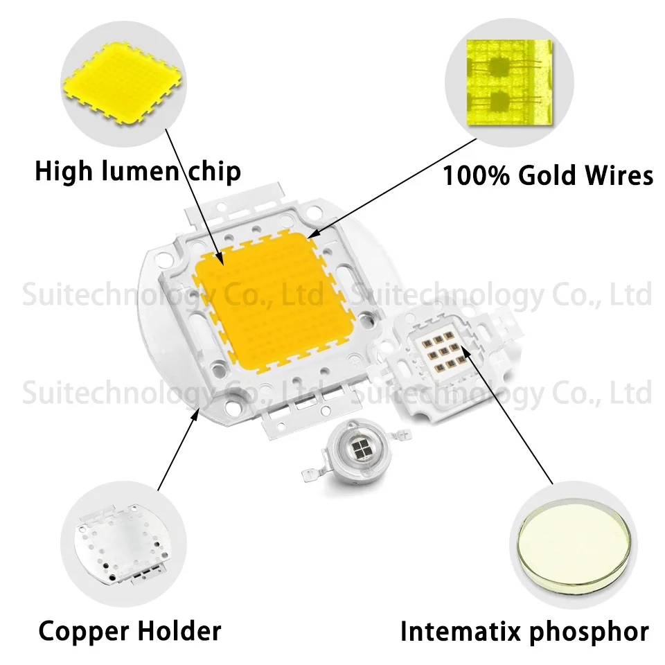 Светодиодный светильник высокой мощности 3 Вт/5 Вт/10 Вт/20 Вт/30 Вт/50 Вт/100