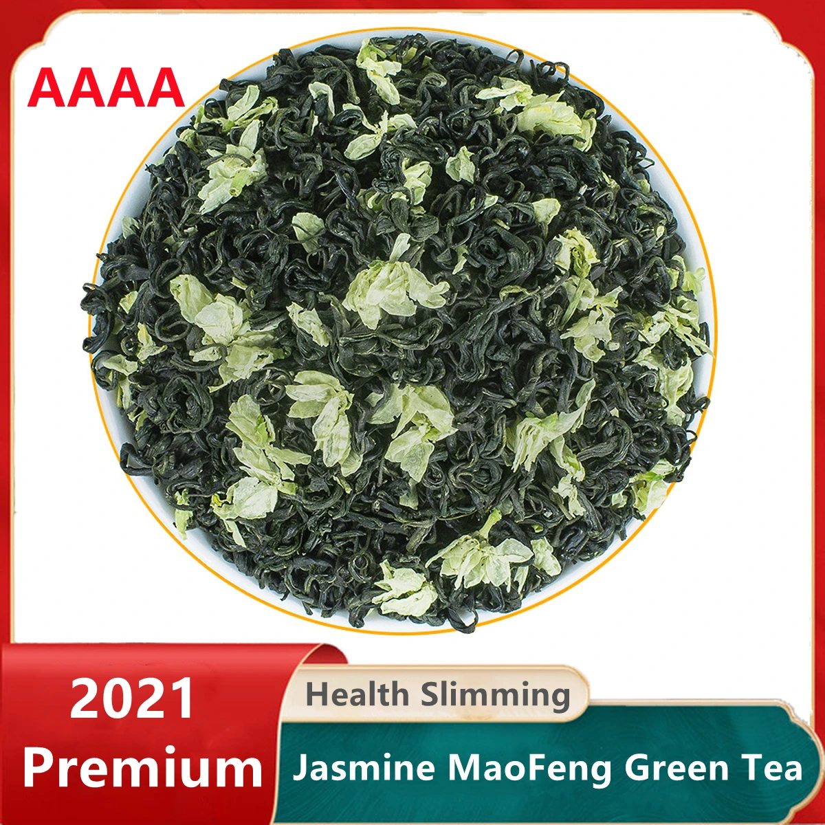

2022 Chinese SiChuan Yaan Premium Jasmine Flower Fragrant MaoFeng for Lose Weight Tea Green Health Care Loss Slimming Tea 250g