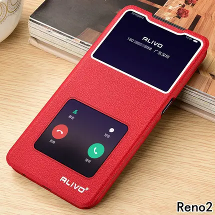 Кожаный чехол для OPPO Reno 2, чехол ALIVO из искусственной кожи с окошком для просмотра, откидной чехол для OPPO Reno2, откидной Чехол, Coque Capa# VA