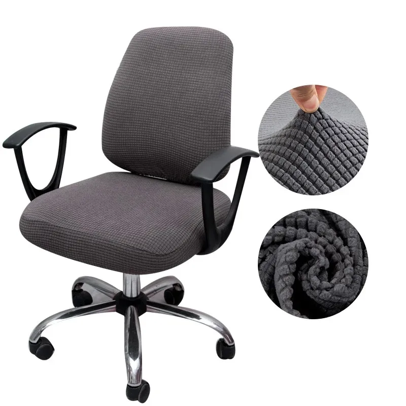 

Чехол для офисного стула с защитой от грязи, растягивающийся съемный чехол из спандекса, черного и серого цветов, подходит для защиты сидени...
