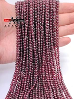 high quality natural stone dark red garnet beads faceted round loose 2mm 3mm 4mm for jewelry making diy bracelet 15