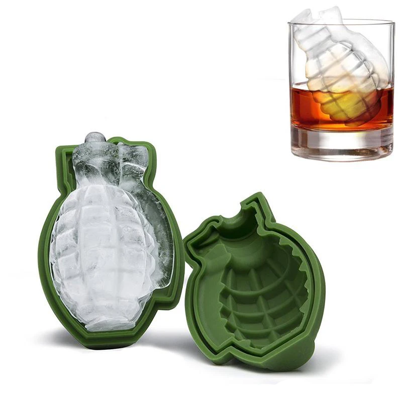 

3D Silicone Grenade Shape Ice Cube Mold Creative Ice Cream Maker Party Drinks Silicone Trays Molds Kitchen Bar Tool Mens Gift