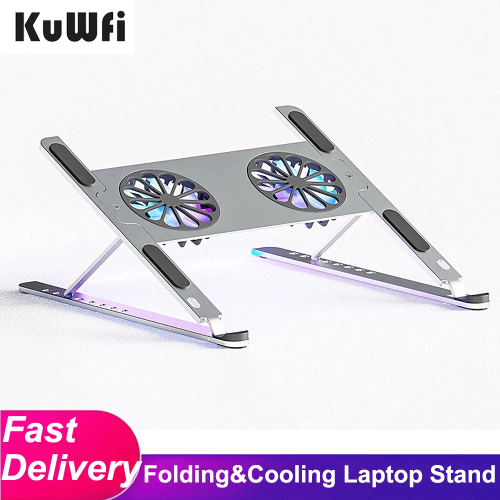 

Folding Laptop Stand Notebook Holder Cooler With Cooling Fan Heat Dissipation For Desktop MacBook Air Pro Tablet Stand Base