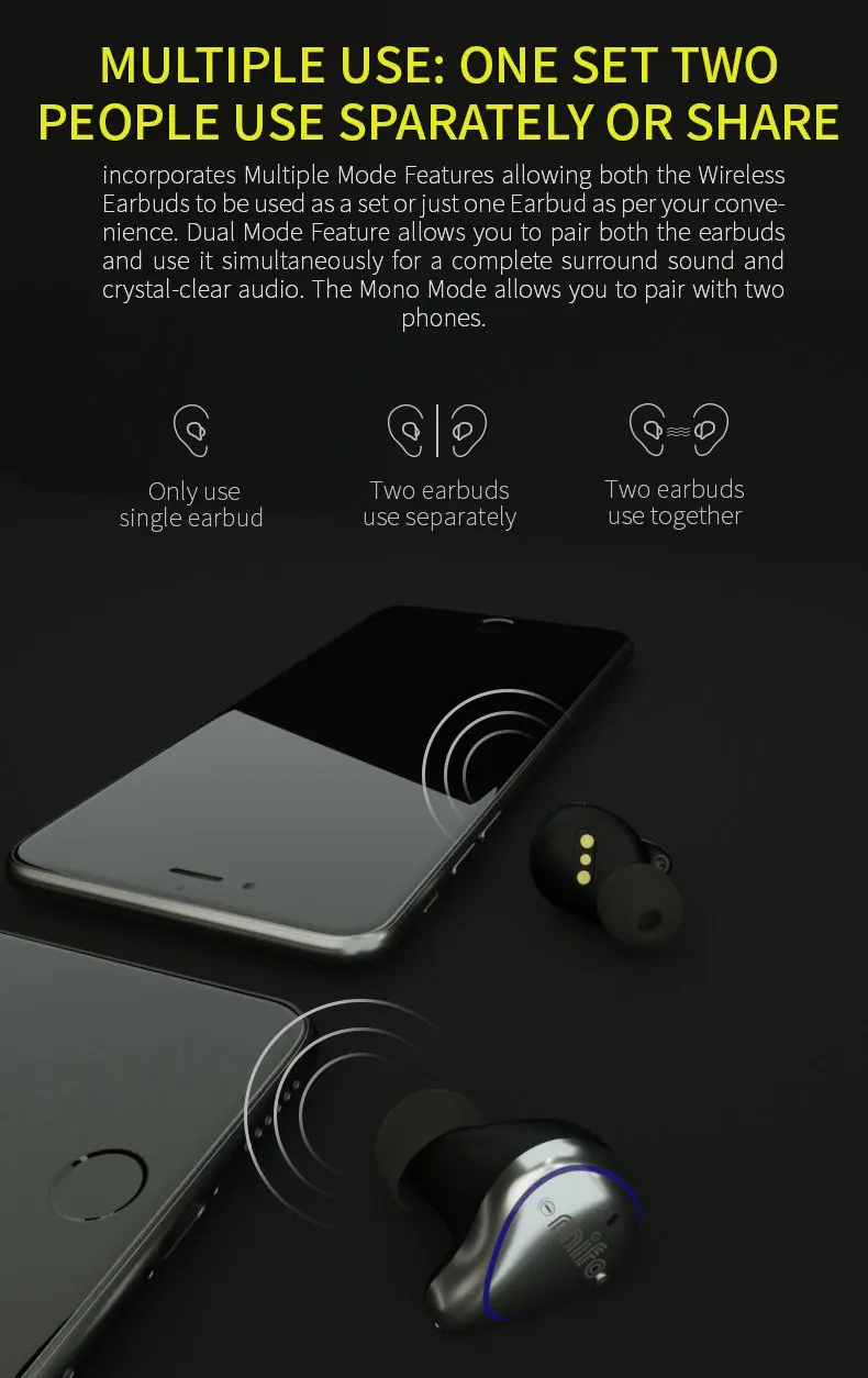 Mifo O5, Bluetooth 5,0, настоящие беспроводные наушники, сбалансированные, Bluetooth, наушники, спортивные, стерео, звуковые, наушники с зарядным устройством для IOS