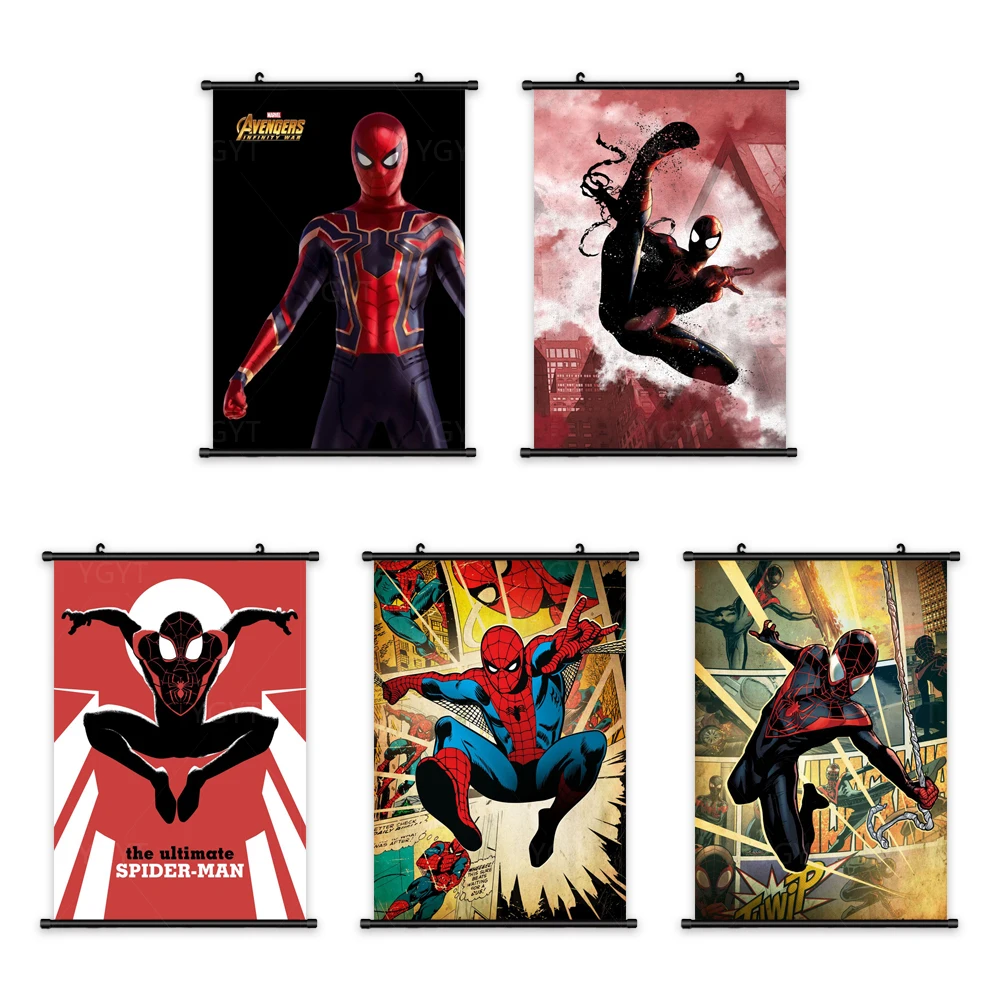 

Movie Home Decoration Marvel Wall Artwork Spider Man Painting Plastic The Avengers Hanging Scrolls Canvas Print Picture Poster