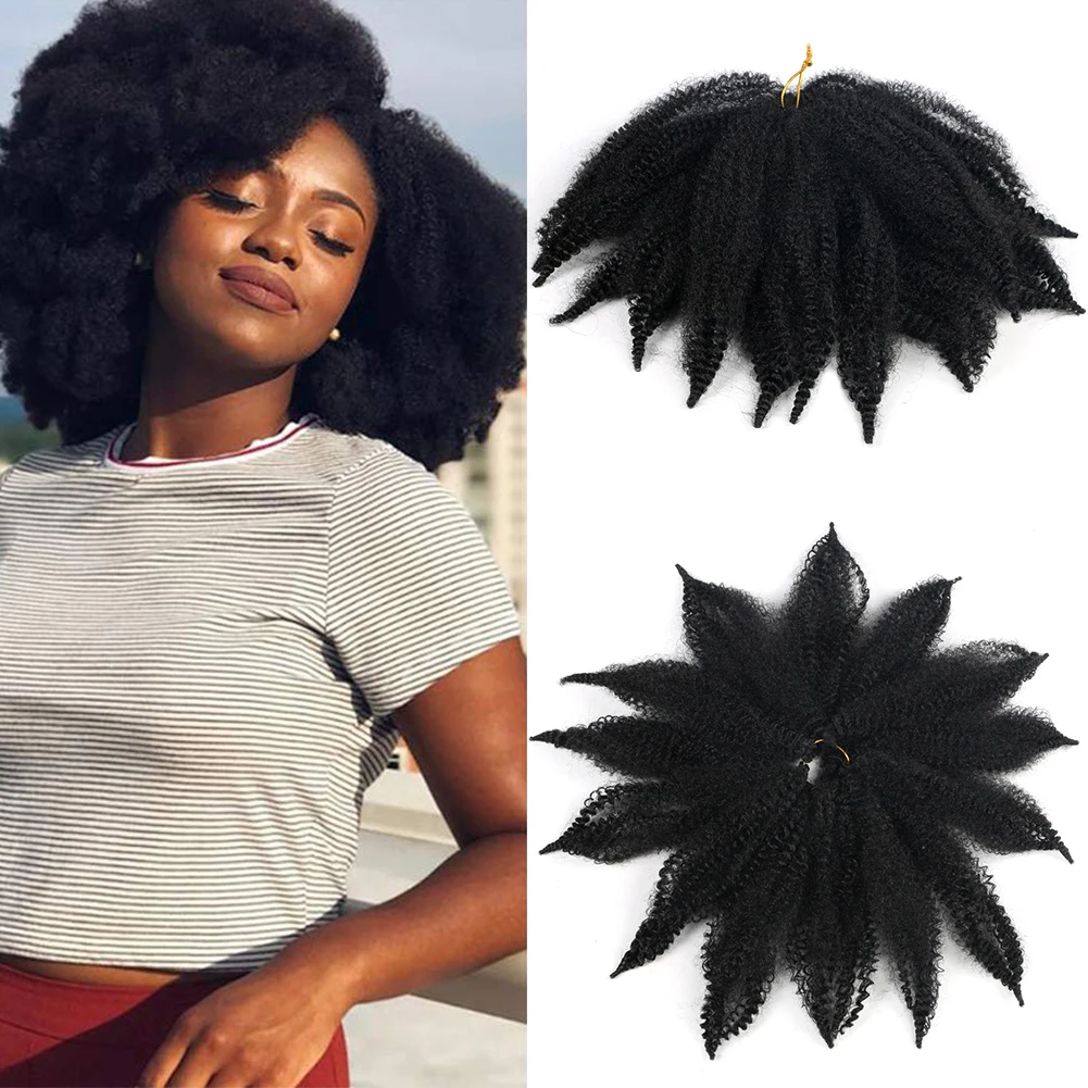 

Mtmei Hair Afro Kinky Crochet Hair 8 Inch Marley Braids Hair For Twist Hair Extension Black Ombre Brown Synthetic Braiding Hair