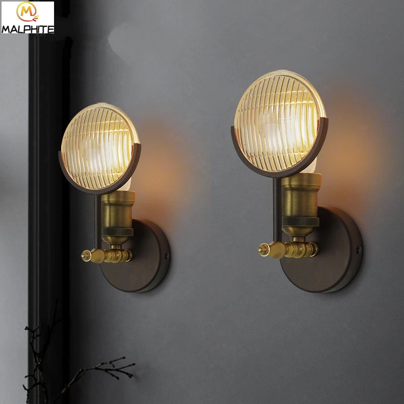 Американские ретро настенные светильники промышленные фары Настенные бар caf