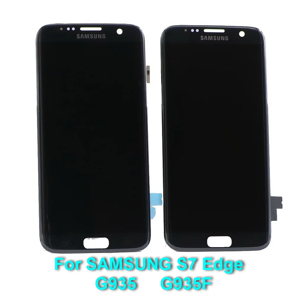 Супер AMOLED 5,5 ''lcd Замена с рамкой для SAMSUNG Galaxy s7 edge G935 G935F lcd сенсорный экран дигитайзер+ черный битый пиксель