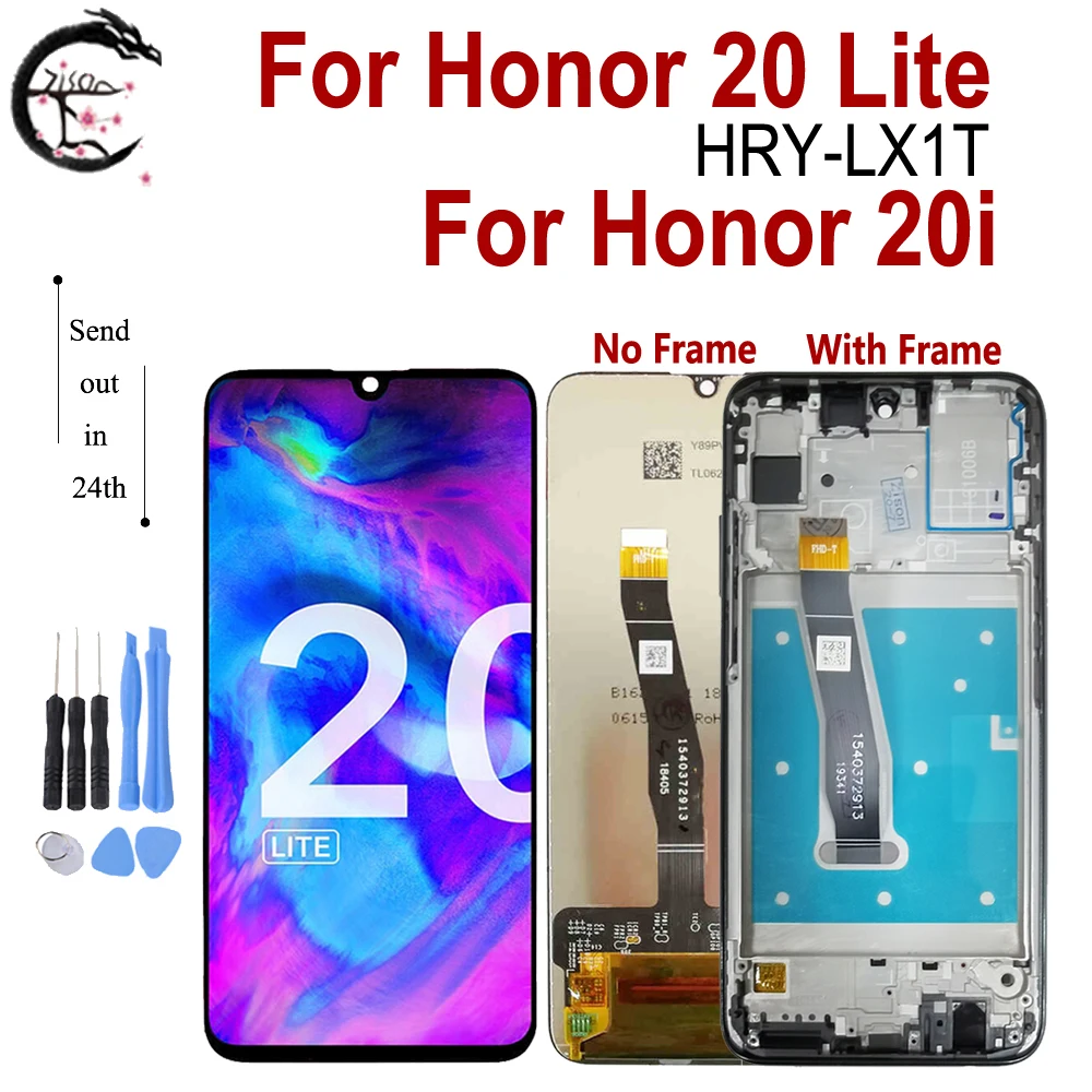 ЖК-дисплей для Honor 20 Lite с рамкой для Huawei Honor 20 lite 20i, дисплей со стандартным диагональю 6,21 дюйма, сенсорный дигитайзер в сборе, замена