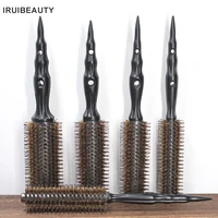 hairdressing beech wood cylinder comb high temperature resistant pig bristles comb smooth and not stuck hair style wooden comb