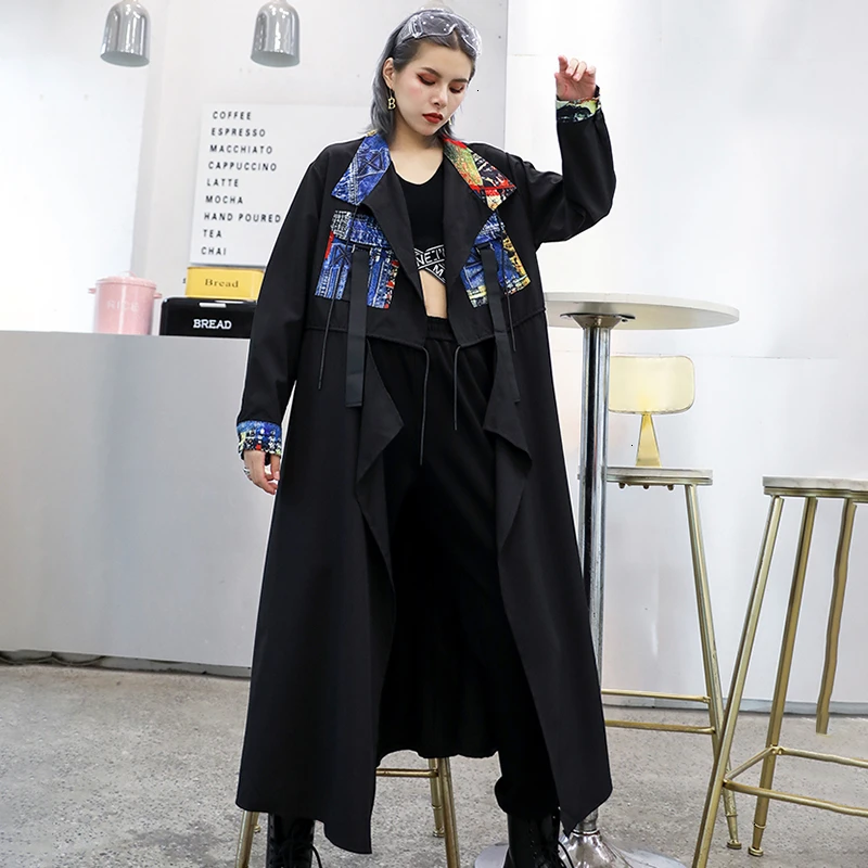 CHICEVER/винтажное Женское пальто в стиле пэчворк ветровка воротник с лацканами