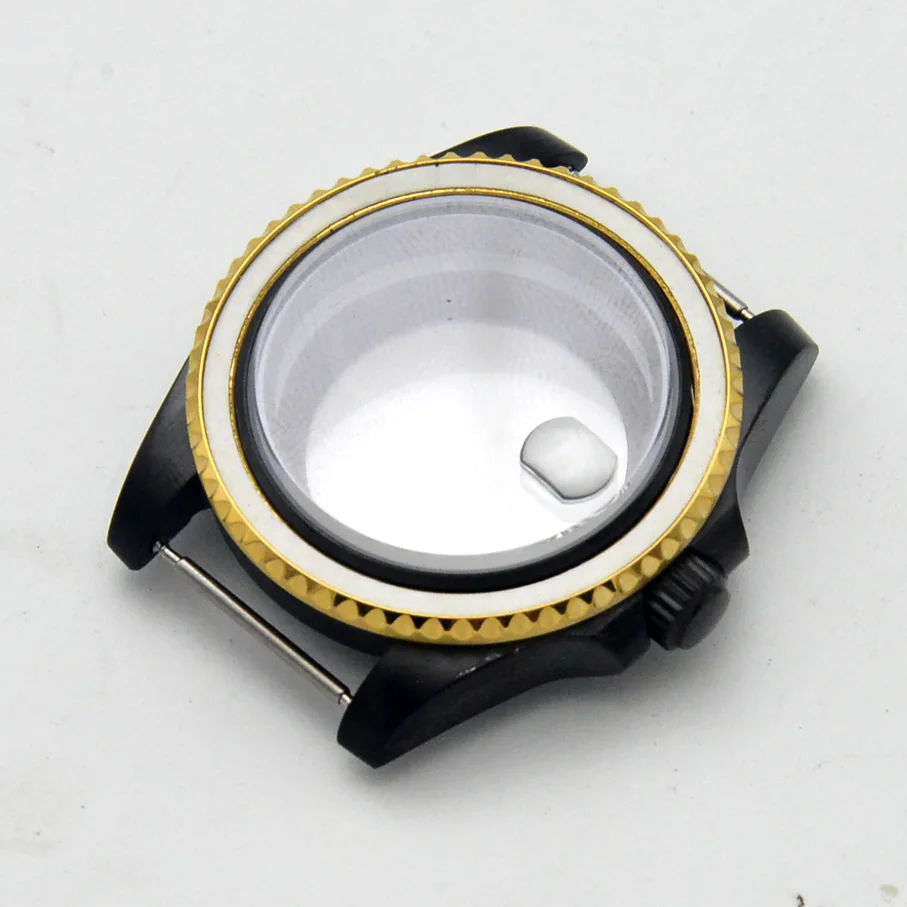 

For NH35 36 ETA2836 Miyota8215 Movement Watch Case Black PVD Coating Automatic Mechanical For 40MM Diameter Dial Watch Case