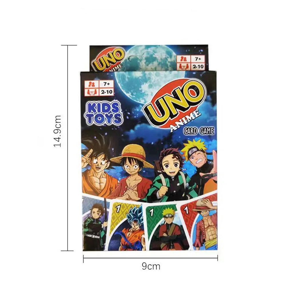 Game UNO Card Anime NARUTO Cards Demon Slayer Cartoon Poker Playing Hardcover Entertainment Kids Toys Funny Christmas Gift | Игрушки и