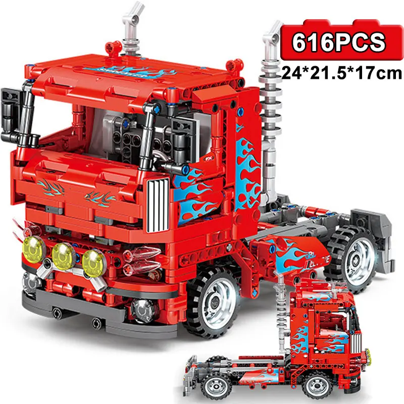 

616 шт. кирпичи тяжелый для грузовика, трейлера, машины City модель строительные блоки для мальчиков, подарок на день рождения, детские игрушки ...