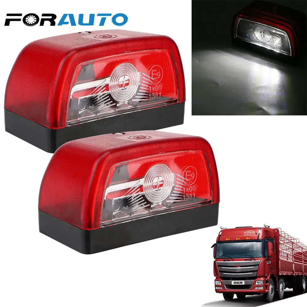 

2Pcs E9 License Plate Light UTV Tag Lights Trailer Truck Caravan Taillight 10-30V White 3LED Taillight For Trailer Truck