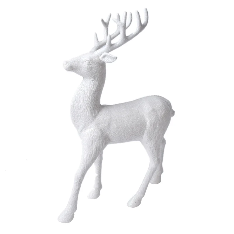 scene layout Christmas window decoration decoration plastic glitter Christmas deer ornaments home decoration props