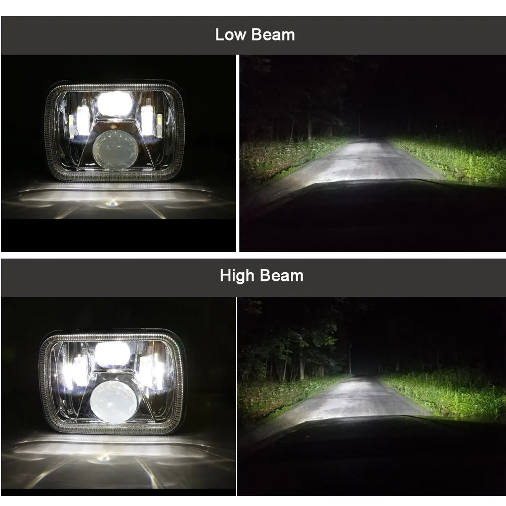 Точечные 5x7 светодиодные фары 7x6 Hi/Low Led герметичный луч для Jeep Wrangler YJ Cherokee XJ Chevy Toyota