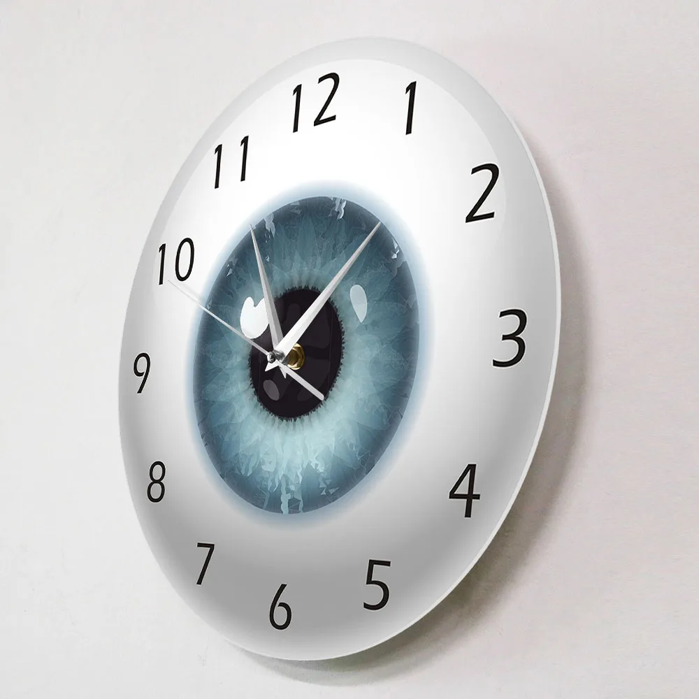Beauty Contact Pupil Core Sight The Eye Eyeball with View Ophthalmology Mute Wall Clock Optical Store Novelty Watch Gift | Дом и сад