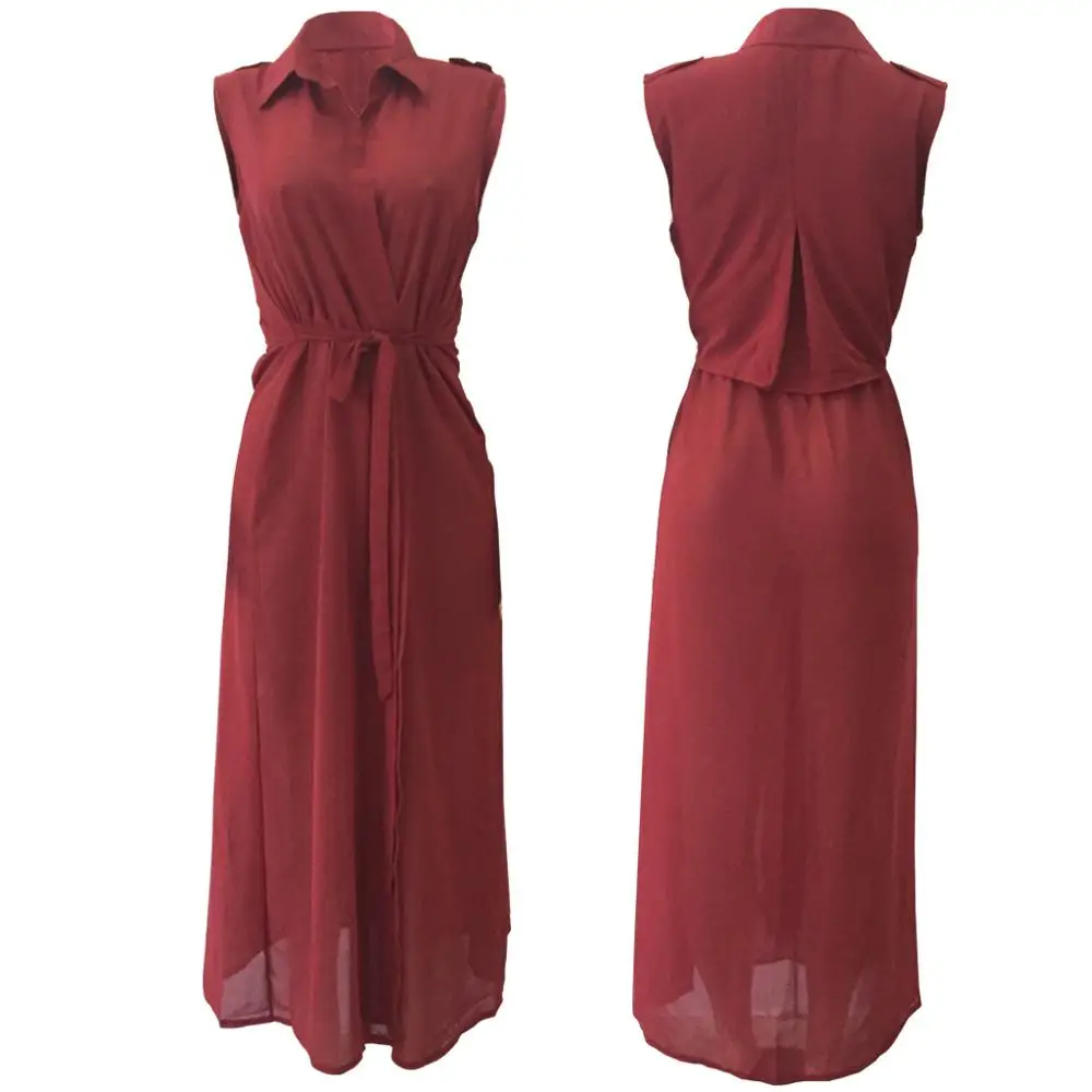 Женский шифоновый кардиган без рукавов прозрачное длинное пальто с поясом