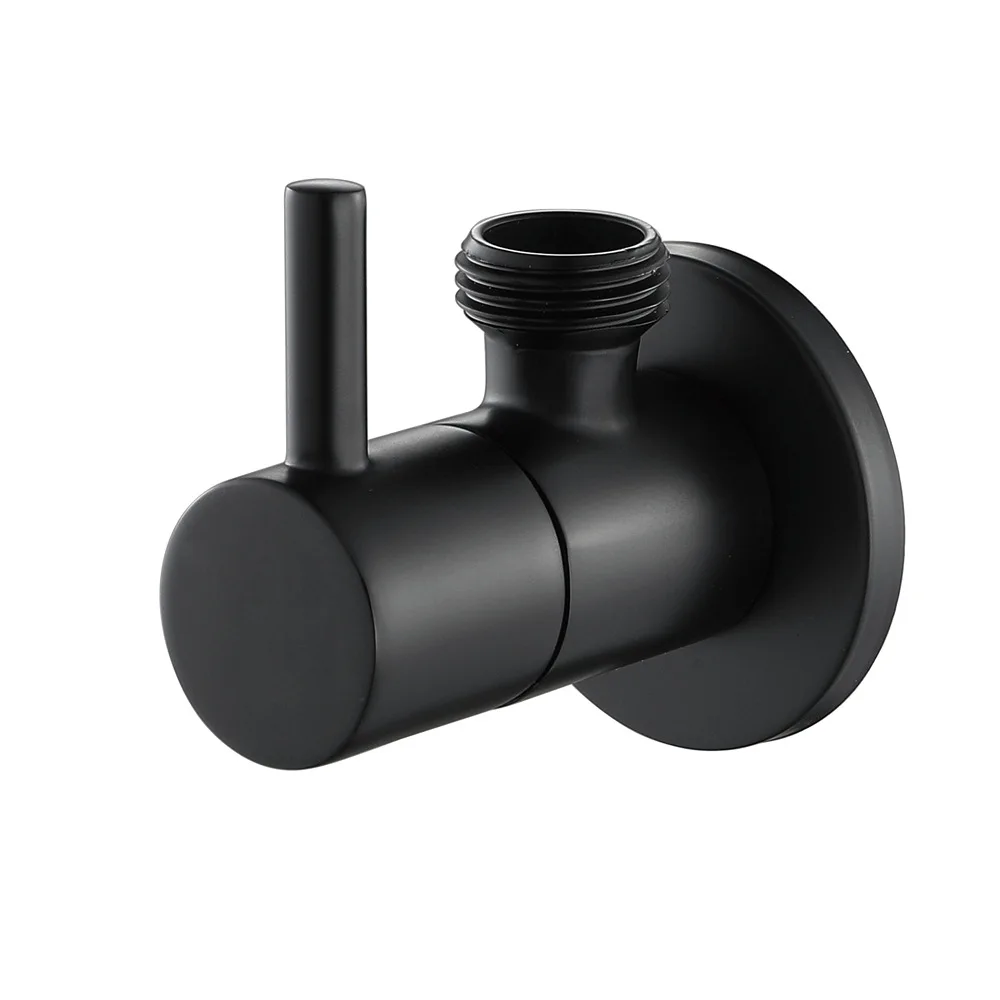 

Bathroom Accessories Toilet Triangle Valve Black Hot or Cold Water Angle Valves Brass Filling Valves Faucets for Water Heater