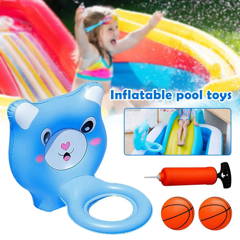 

Inflatable Pool Toy Water Sports Basketball Set for Kids Tub Including 1 x Ball Ring 2 x Ball 1 x Pump EDF