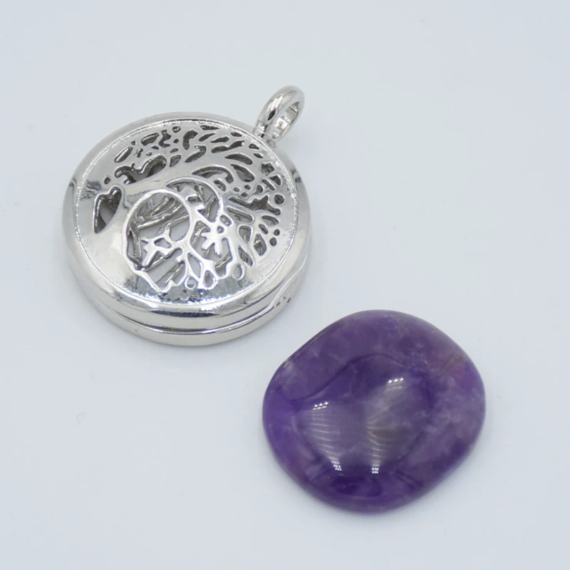 Женские медальон кулон ожерелье полый Медный Круглый Древо жизни коробка