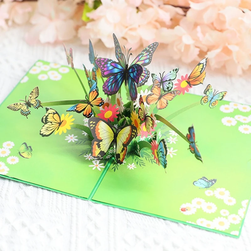 3D выдвижные поздравительные открытки с бабочкой подарок на день матери открытка