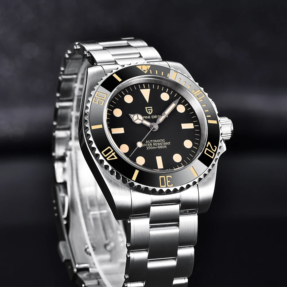 

Часы PAGANI DESIGN для дайвера в классическом ретро стиле, роскошные мужские автоматические механические часы с сапфировым стеклом NH35, водонепро...