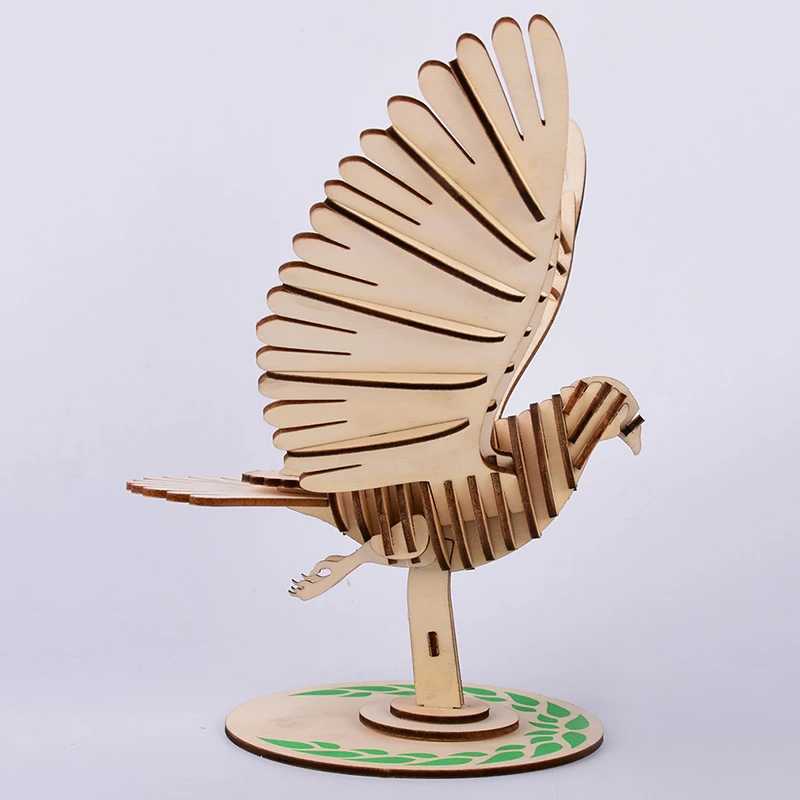 DIY лазерная резка 3D модель мир птицы деревянная головоломка игра Сборка игрушки