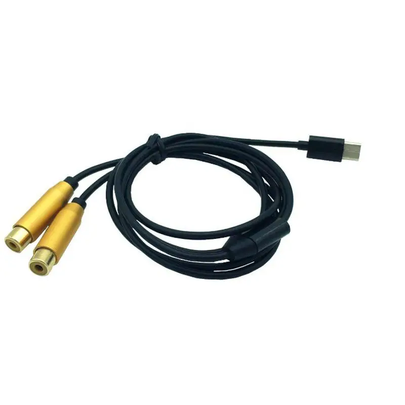 

Type-c Usb to 2 RCA Male / Female Stereo Audio Cable 0.8m