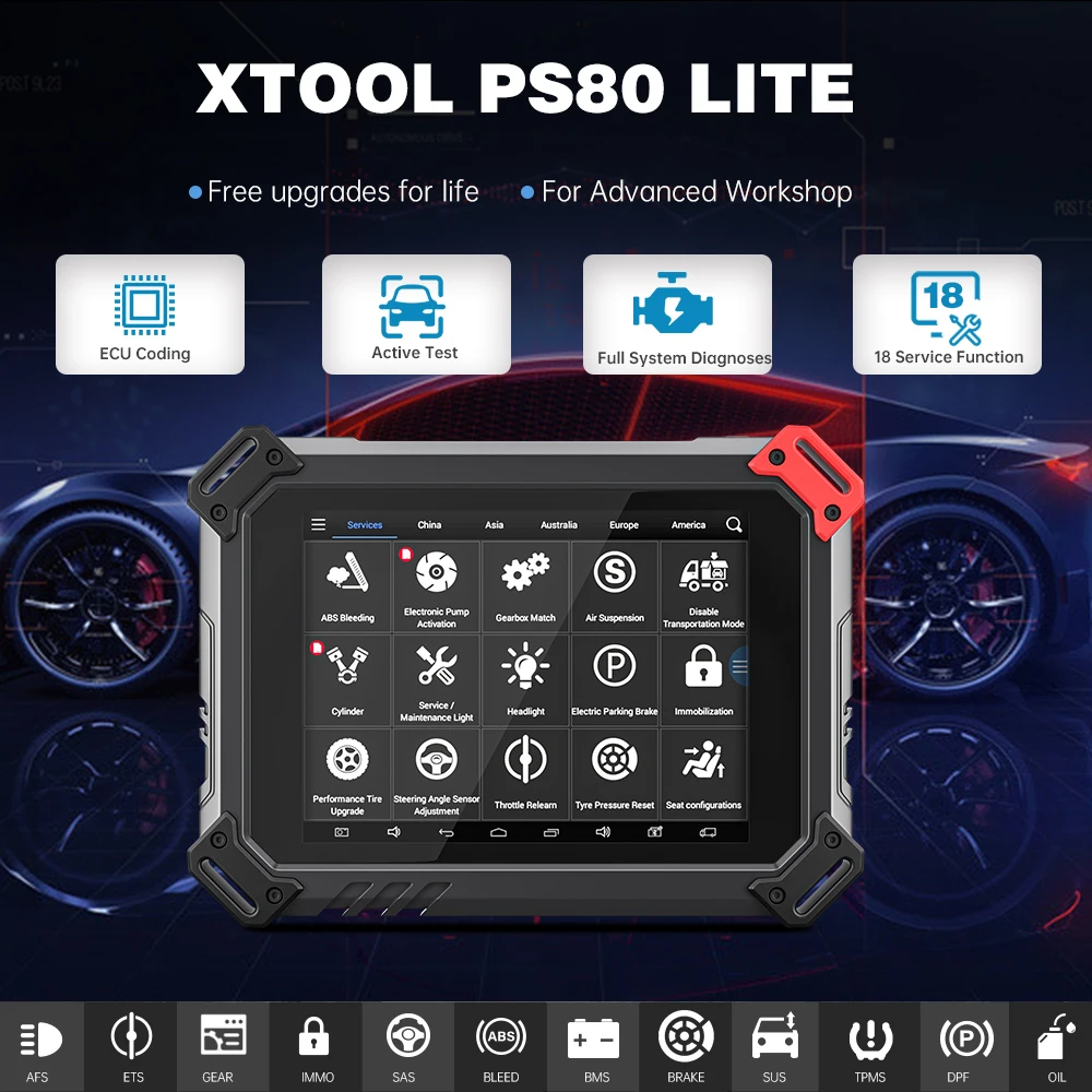 Оригинальный сканер XTOOL PS80 Lite OBD2 автомобильные инструменты все системы