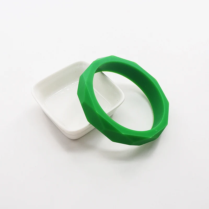 Green Chenkai 10 шт. BPA Бесплатный DIY силиконовый Прорезыватель для зубов браслет детский браслет зубное кольцо для ребенка сенсорная соска Жевательная Подвеска для игрушки подарок - Цвет: Green