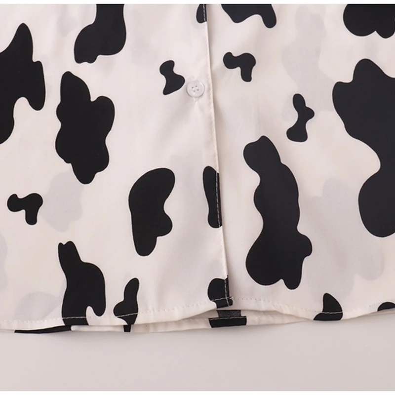 

ZAWAHIKI Hong Kong Vintage Women's Shirt Summer 2021 Turn Down Collar Single Breasted Short Sleeve Print Tops Loose Blouse