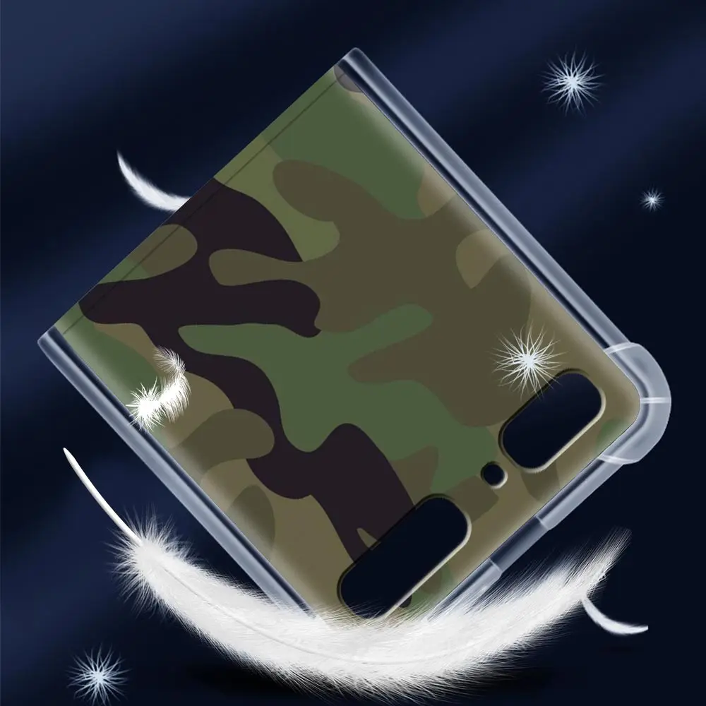 

Airbag Phone Case For Samsung Galaxy Z Flip Soft Cover For ZFlip 5G Shockproof Transparent Fundas Fashion Camouflage Color Capa