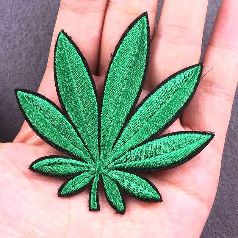Зеленое растение (Размер: 7x7 см) нашивка для одежды железные на вышитые нашивки