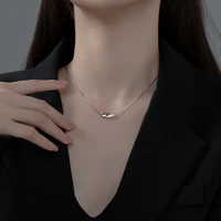 woman choker silver necklace jewelry 925 snake chains geometric tlines neck pendant office accessories minimalist gift
