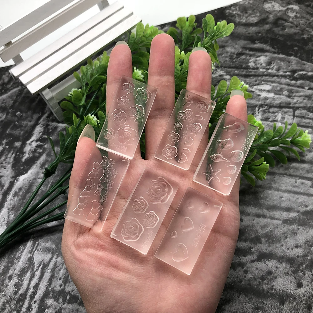 6 шт. 3D акриловая Форма для дизайна ногтей силиконовая форма украшения модные