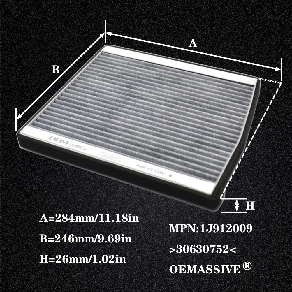 Автомобильный фильтр пыльцы салона с активированным углем 30630752 для Volvo C70 Convertible