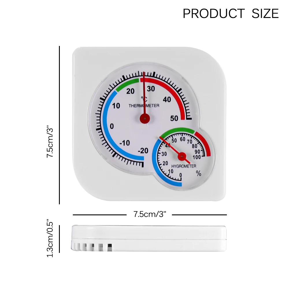 Household Centigrade Analog Hygrometer Thermometer For Wall Hanging Or Desktop Barometer Humidity Tester Clock Shaped |