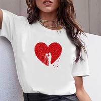 heart shaped t shirts woman off white shirt women clothing short sleeve womens fashion summer crop top female tops anime tshirt