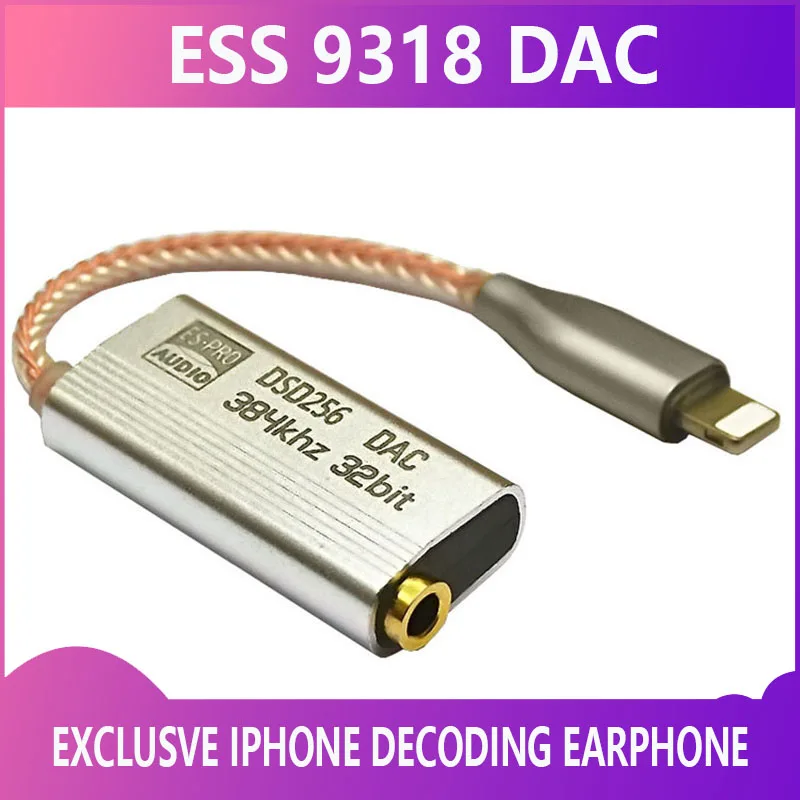 

Усилитель для наушников Iphone IOS Hi-Fi декодирование USB Type-C до 3,5 мм адаптер DAC портативный аудиовыход Тип ESS 9318 type-c