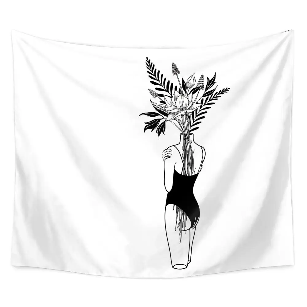 Психоделический гобелен красивая девушка настенный принт полиэфирная ткань