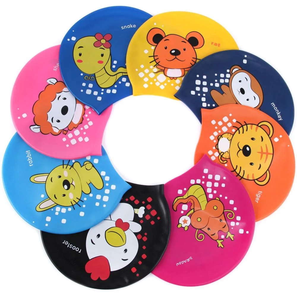 

Swimming Cap Children silicone Kids Pool Hat Waterproof Protect Ears Cartoon Boys and Girls Swim Equipment