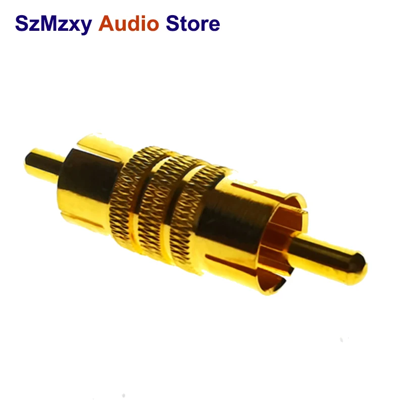 

1/2PCS NEW RCA Male to Male RCA Coupler Adapter Converter Connector Gold Plated