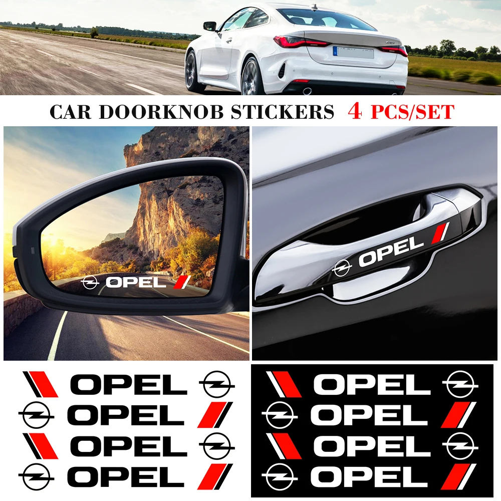 

4PCS Car Door Handle Sticker Decoration Decals Car Styling Accessories For Opel Astra H G J Corsa Insignia Antara Meriva Zafira