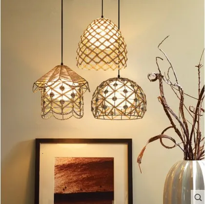 Подвесной светильник в стиле лофт винтажная веревка лампа ретро для гостиной